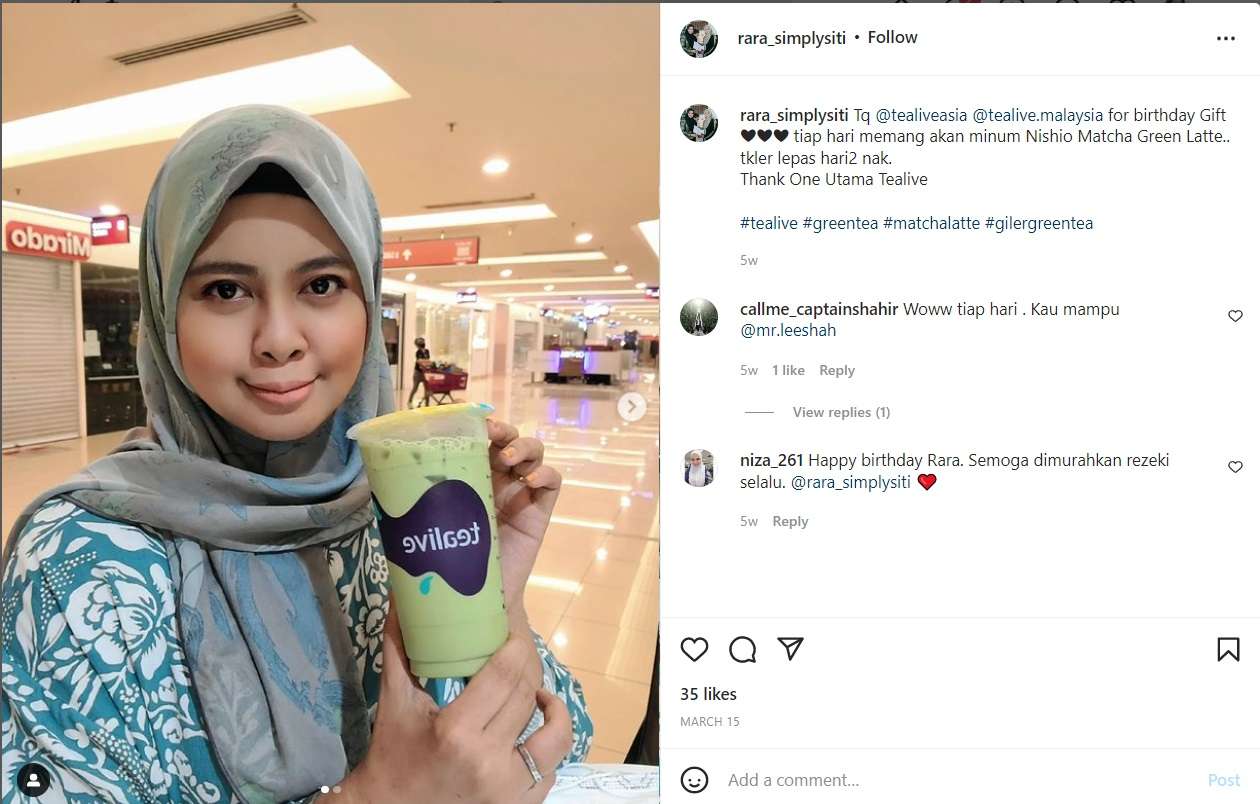 Fans of Tealive Malaysia - rara_simplysiti